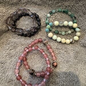 Elegant Multi-Color Beaded Bracelet Set